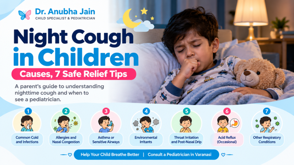 Night Cough in Children – Causes and Safe Relief Tips by Dr. Anubha Jain