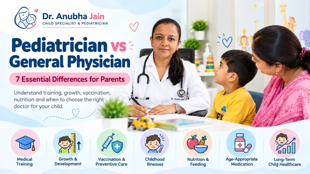 Pediatrician vs General Physician – Child Healthcare Guide by Dr. Anubha Jain